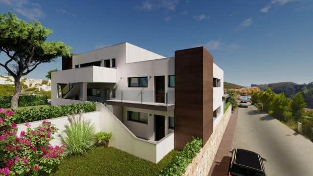 Vooraanzicht Nieuwbouw Appartement Te koop in Benitachell in Spanje, gelegen aan de Costa Blanca-Noord