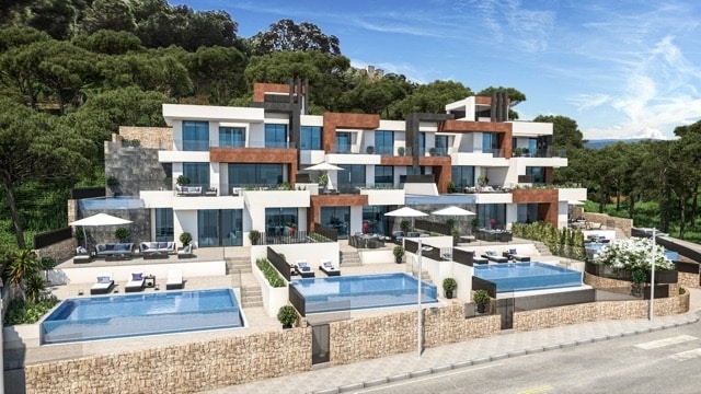 Frontaal zicht op Nieuwbouw Appartementen Te koop in Benidorm in Spanje, gelegen aan de Costa Blanca-Noord