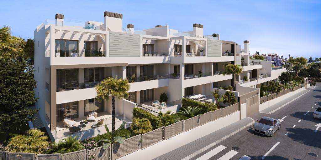 Vooraanzicht Nieuwbouw Appartementen Te koop in Nerja in Spanje, gelegen aan de Costa del Sol-Oost