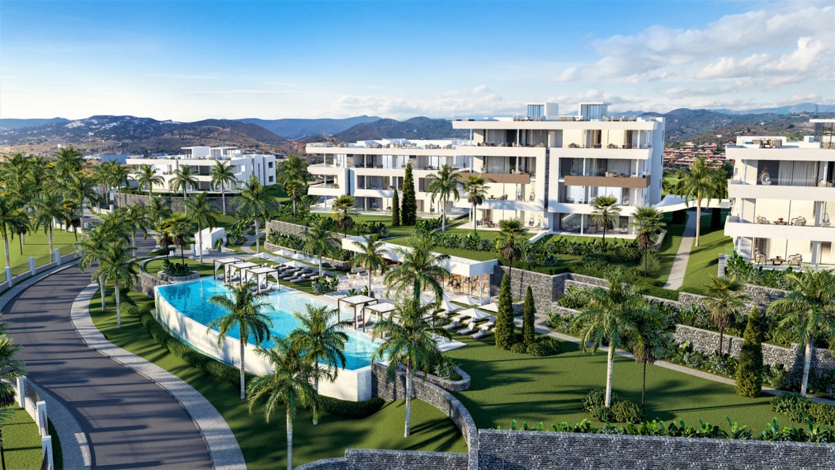 Bovenaanzicht op residentie van Nieuwbouw Appartement Te koop in Marbella in Spanje, gelegen aan de Costa del Sol-West