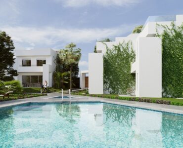 Gemeenschappelijk zwembad van Nieuwbouw Huis Te koop in Nueva Andalucia in Spanje, gelegen aan de Costa del Sol-West