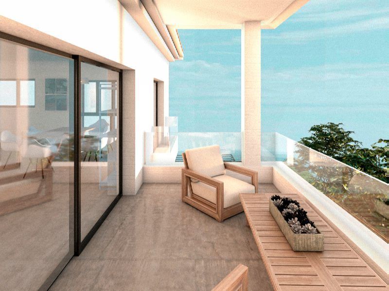 Terras met zeezicht van Nieuwbouw Huis Te koop in Altea in Spanje, gelegen aan de Costa Blanca-Noord