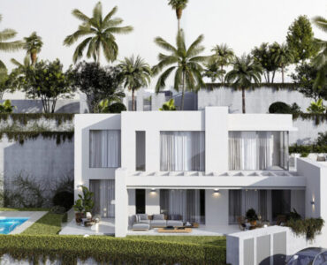 Vooraanzicht Nieuwbouw Villa Te koop in Mijas in Spanje, gelegen aan de Costa del Sol-Centro