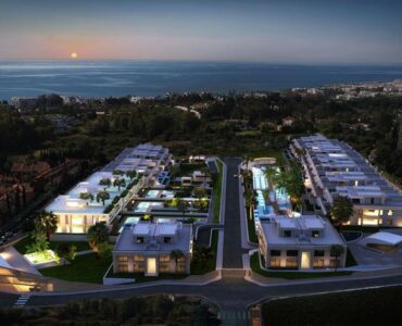 Luchtfoto van nieuwbouw appartement in Benahavis in Spanje, gelegen aan de  Costa del Sol-West