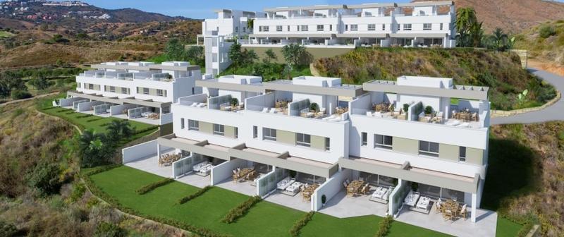 Bovenaanzicht Nieuwbouw Huizen Te koop in Mijas Costa in Spanje, gelegen aan de Costa del Sol-Centro