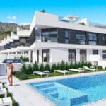 Zwembad en gebouw van Nieuwbouw Project in Pozo Del Esparto in Spanje, gelegen aan de Costa de Almería