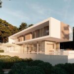 Zwembad en vooraanzicht van resale villa in Moraira in Spanje, gelegen aan de  Costa Blanca-Noord