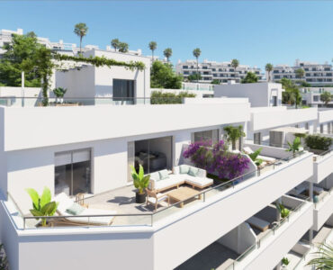 Vooraanzicht van nieuwbouw appartementen in Estepona in Spanje, gelegen aan de  Costa del Sol-West