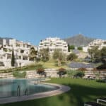 Gemeenschappelijk zwembad van in Nueva Andalucia in Spanje, gelegen aan de  Costa del Sol-West