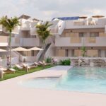 Gemeenschappelijk zwembad van nieuwbouw appartement in Roldan in Spanje, gelegen aan de  Costa Cálida