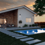Vooraanzicht van nieuwbouw villa in San Juan De Los Terreros in Spanje, gelegen aan de  Costa de Almería