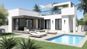 Terras en zwembad van in Denia in Spanje, gelegen aan de  Costa Blanca-Noord