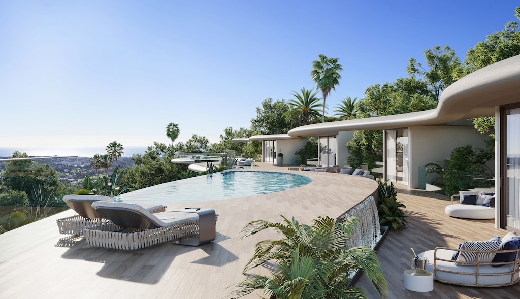 Panoramisch zicht van in Benahavis in Spanje, gelegen aan de  Costa del Sol-West