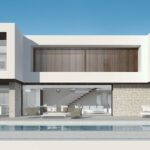 Vooraanzicht van nieuwbouw villa in Benahavis in Spanje, gelegen aan de  Costa del Sol-West