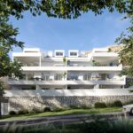 Vooraanzicht van nieuwbouw appartement in Benalmadena in Spanje, gelegen aan de  Costa del Sol-Centro