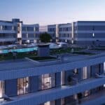 Luchtfoto van nieuwbouw appartement in Estepona in Spanje, gelegen aan de  Costa del Sol-West