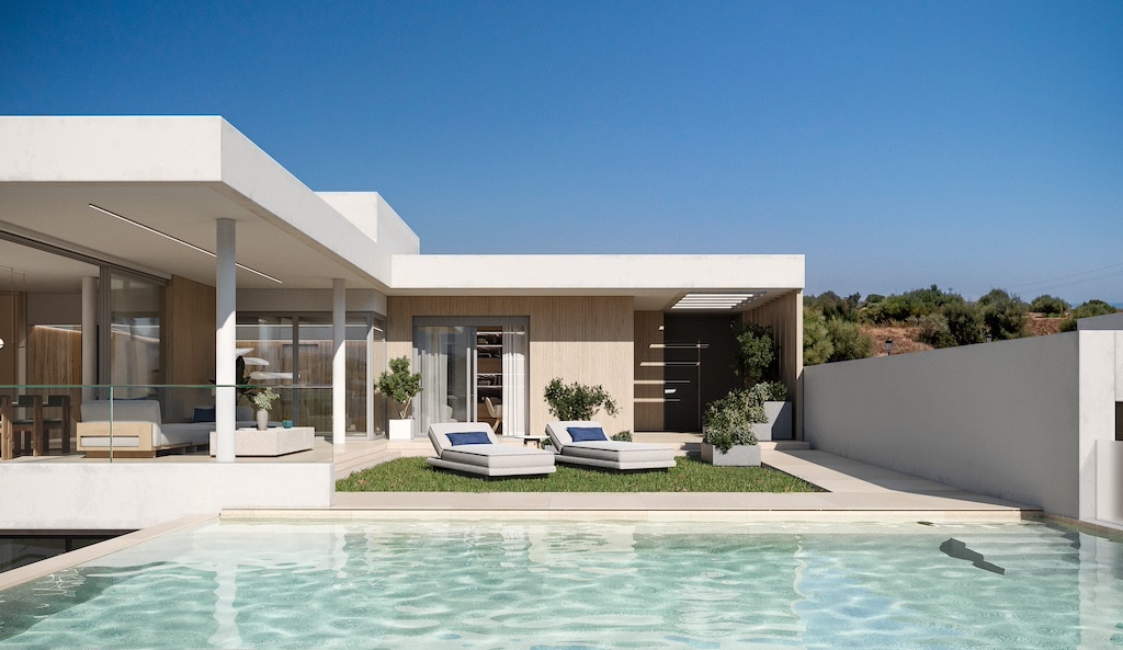 Terras en zwembad van in Estepona in Spanje, gelegen aan de  Costa del Sol-West