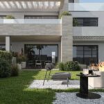Tuin van nieuwbouw appartement in Estepona in Spanje, gelegen aan de  Costa del Sol-West