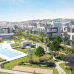 Luchtfoto van nieuwbouw appartement in Estepona in Spanje, gelegen aan de  Costa del Sol-West