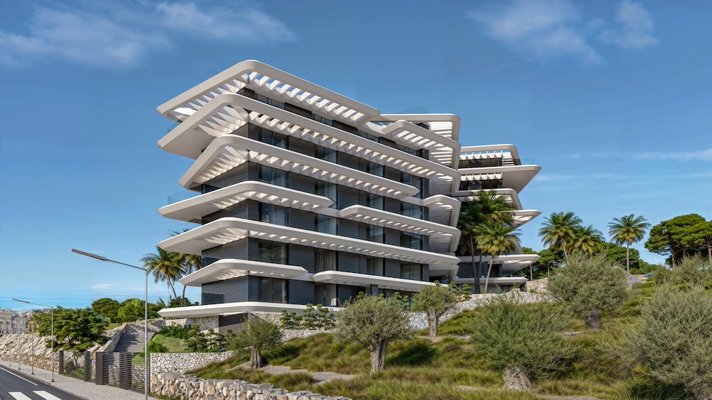 Vooraanzicht van in Estepona in Spanje, gelegen aan de  Costa del Sol-West