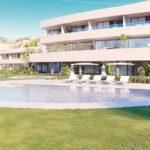 Gemeenschappelijk zwembad van nieuwbouw huis in Fuengirola in Spanje, gelegen aan de  Costa del Sol-Centro
