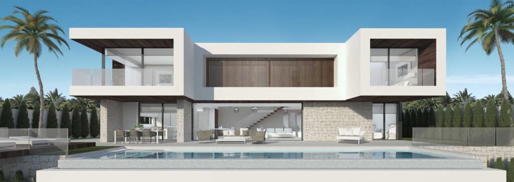 Vooraanzicht van in La Cala De Mijas in Spanje, gelegen aan de  Costa del Sol-Centro