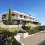 Vooraanzicht van nieuwbouw appartement in Marbella in Spanje, gelegen aan de  Costa del Sol-West