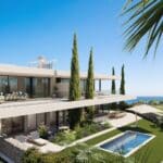Vooraanzicht van nieuwbouw appartement in Marbella in Spanje, gelegen aan de  Costa del Sol-West