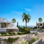 Zeezicht van nieuwbouw appartement in Marbella in Spanje, gelegen aan de  Costa del Sol-West
