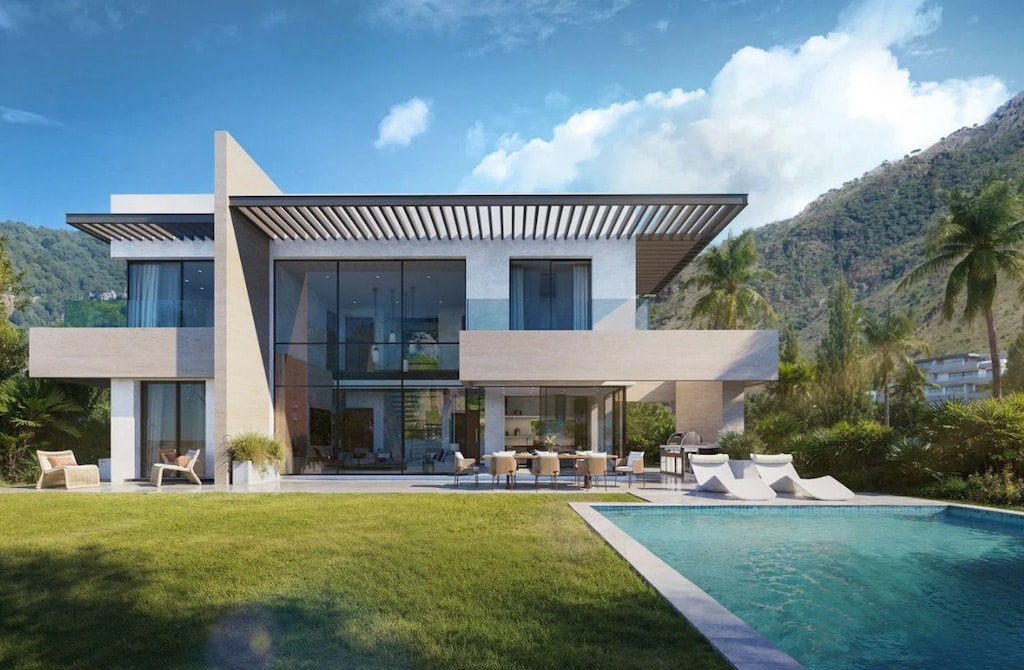 Vooraanzicht van in Mijas Costa in Spanje, gelegen aan de  Costa del Sol-Centro