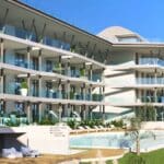 Vooraanzicht van nieuwbouw appartement in Mijas in Spanje, gelegen aan de  Costa del Sol-Centro