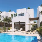 Terras van nieuwbouw villa in Pilar De La Horadada in Spanje, gelegen aan de  Costa Blanca-Zuid