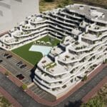 Luchtfoto van nieuwbouw appartement in San Miguel De Salinas in Spanje, gelegen aan de  Costa Blanca-Zuid