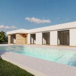 Zwembad van nieuwbouw villa in Calasparra in Spanje, gelegen aan de  Costa Cálida