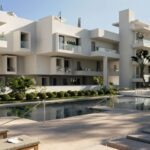 Gemeenschappelijk zwembad van nieuwbouw appartement in Casares (29690) in Spanje, gelegen aan de  Costa del Sol-West