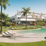 Gemeenschappelijk zwembad van nieuwbouw appartement in Casares (29690) in Spanje, gelegen aan de  Costa del Sol-West