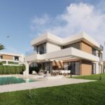 Terras en zwembad van nieuwbouw villa in La Duquesa in Spanje, gelegen aan de  Costa del Sol-West