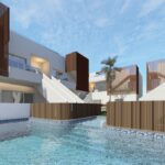 Gemeenschappelijk zwembad van nieuwbouw appartement in Pilar De La Horadada in Spanje, gelegen aan de  Costa Blanca-Zuid