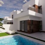 Terras van nieuwbouw villa in San Fulgencio in Spanje, gelegen aan de  Costa Blanca-Zuid