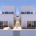Vooraanzicht van nieuwbouw villa in Pilar De La Horadada in Spanje, gelegen aan de  Costa Blanca-Zuid