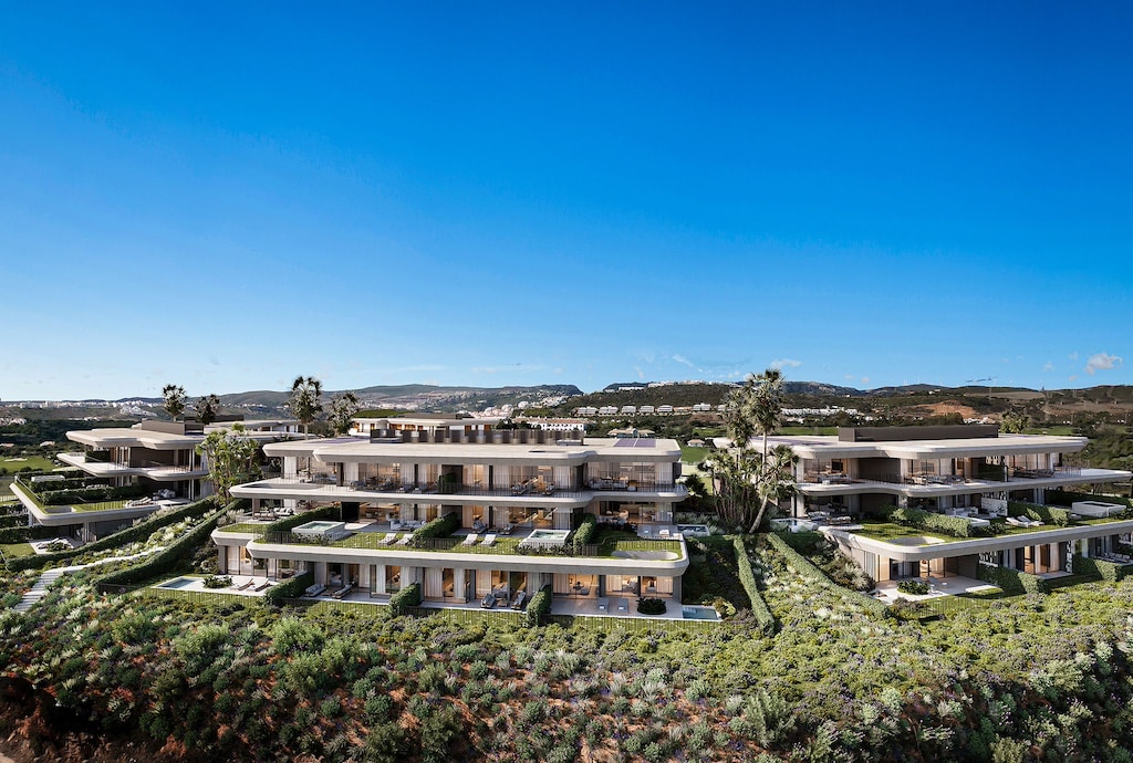 Luchtfoto van nieuwbouw appartement in Casares (29690) in Spanje, gelegen aan de  Costa del Sol-West