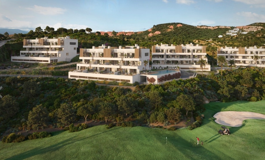 Luchtfoto van in La Cala De Mijas in Spanje, gelegen aan de  Costa del Sol-Centro