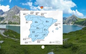 Kaart van Spanje met overzicht waterreserves