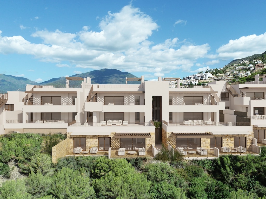 Vooraanzicht van nieuwbouw appartement in Istan in Spanje, gelegen aan de  Costa del Sol-West