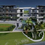 Vooraanzicht van nieuwbouw huis in Cancelada in Spanje, gelegen aan de  Costa del Sol-West