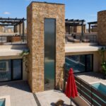 Vooraanzicht van nieuwbouw huis in Fuente Álamo de Murcia in Spanje, gelegen aan de  Costa Cálida