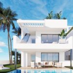Vooraanzicht van nieuwbouw appartement in Finestrat in Spanje, gelegen aan de  Costa Blanca-Noord
