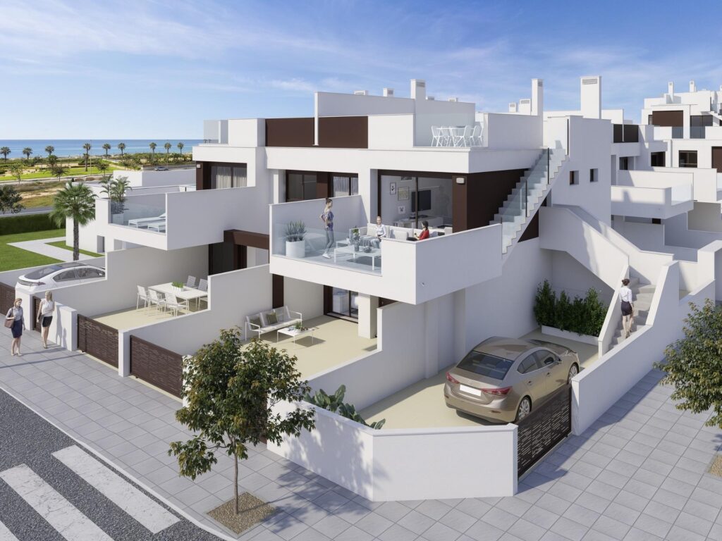 Vooraanzicht van nieuwbouw appartement in Pilar De La Horadada in Spanje, gelegen aan de  Costa Blanca-Zuid