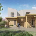 Vooraanzicht van nieuwbouw huis in El Verger in Spanje, gelegen aan de  Costa Blanca-Noord