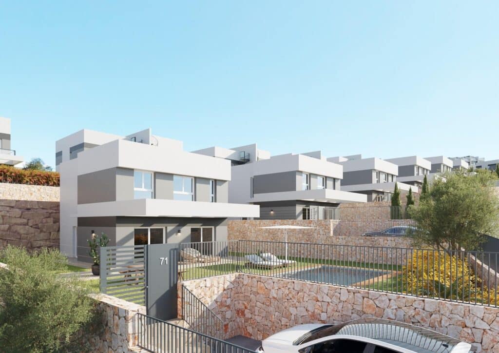 Vooraanzicht van in Finestrat in Spanje, gelegen aan de  Costa Blanca-Noord